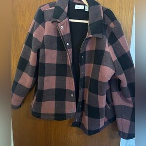 D&Co Black and Pink Plaid Jacket